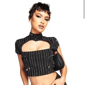 ✨I.AM.GIA✨ pinstripe crop top